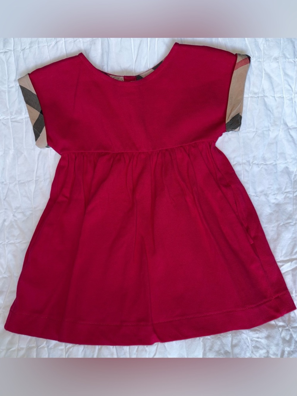 Burberry Baby Fuchsia and Tan Dress